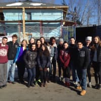 <p>Members of the Harrison High School Youth Volunteers of Harrison (YVH) Club participated in the building of a house by Habitat for Humanity in Yonkers. </p>