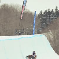 <p>Sumner doing a front side indie grab in the Half Pipe at Okemo Mountain.</p>