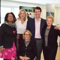 <p>Iris Pagan, executive director of the Westchester County Youth Bureau,
Tierney Saccavino, Acorda Therapeutics, Dr. Ron Cohen, president and CEO, Acorda Therapeutics,Susan Howley,Wendy Crawford (in front), Raw Beauty Project.</p>