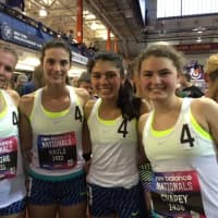 <p>Taking home bronze medals and All-America status at Saturday&#x27;s New Balance Nationals in the 4x800 relay were, from left, Katie DeVore, Shari Rauls, Lauren Shpiz and Lauren Chapey, </p>