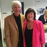 <p>Larry and Ginger Katz are happy to see so many people come out to West Rocks Middle School to support the message of the Courage to Speak Foundation.</p>