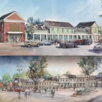 <p>A pair of renderings showing the proposed Whole Foods, top, and retail shops for Chappaqua Crossing, bottom.</p>