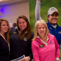 <p>Kate Kinderwater, Jenna Boyce and Meridith Bach of the KPMG Women&#x27;s PGA Championship.</p>