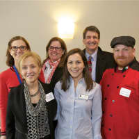 <p>Darien Chamber members (front, L to R): Maud Purcell, Christine Fitzsimmons, Joe Criscuolo; back: Susan Cutu, Cathleen Stack, Malcolm Hall.</p>