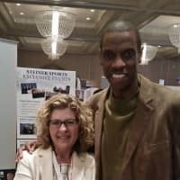 <p>Former Mets star pitcher Doc Gooden, show with Daily Voice Director of Sales Kathy DeSilva, attended the Expo.</p>