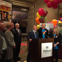 <p>Rob Astorino making the formal introduction to launching The Fest.</p>