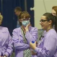 <p>Health care volunteers at Friday&#x27;s clinic. </p>