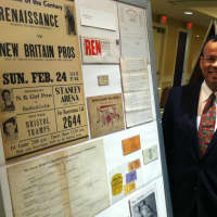 <p>Claude Johnson, of Greenwich, was one of the speakers at a conference devoted to ephemera, paper, posters and postcard collectibles dating to the 19th century. Johnson spoke about early basketball ephemera.</p>