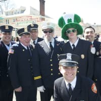 <p>Rye police pose for the camera at the parade.</p>