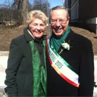 <p>Greenwich St. Patrick&#x27;s Day parade Grand Marshal Brian O&#x27;Connor and his wife Maura.</p>