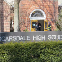 <p>Scarsdale police officials were joined by the Westchester County bomb squad to sweep the high school.</p>