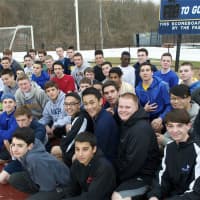<p>Members of the Mahopac High boys spring track and field team.</p>