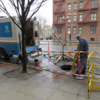 <p>Con Edison crews worked on the New Rochelle manholes well into the afternoon on Thursday.</p>
