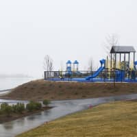<p>The new playground and walkways at Cos Cob Park.</p>