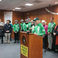 <p>Team 26 leader speaks to Greenwich gathers, expressing their gratitude for the support.</p>