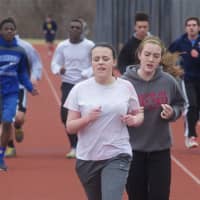 <p>Mahopac girls get in some work preparing for the spring season.</p>