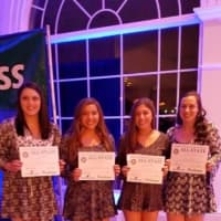 <p>Fairfield Ludlowe senior cheerleaders (left to right) Abby Casey, Patrice Tsponaides, Nina Martucci and Tess Atkins earned All-State honors.</p>