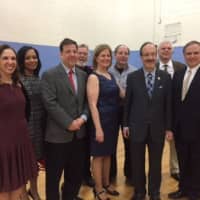 <p>Local, state and county officials came together to save the New Rochelle YMCA pool. </p>