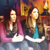 <p>Alexa, Julia and Danielle Brody being interviewed about the Feb. 3 Metro-North train crash that killed their mother, Ellen, and five commuters.</p>