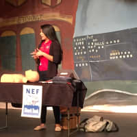 <p>Mahika Jhangiani presents her proposal to purchase training manikins to teach CPR.</p>