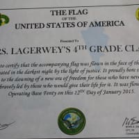 <p>The certificate that accompanied the American flag.</p>