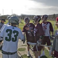 <p>Players shake hands before the game.</p>