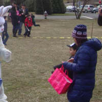 <p>Many children were very excited at the opportunity to meet the Easter Bunny at the Pequot Library&#x27;s Easter Egg Roll Saturday.</p>