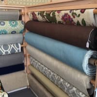 <p>Some of the fabric selections available at Saugatuck Fabrics in Westport.</p>