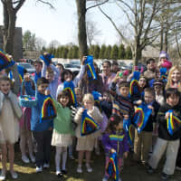 <p>Kids from the Greenwich Second Congregational Church show off their Easter eggs Sunday morning. </p>