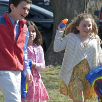 <p>Kids enjoy Easter egg hunting at the Second Congregational Church in Greenwich on Sunday.</p>