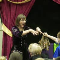 <p>Kids and grownups enjoyed a family magic show with magician Margaret Steele on Easter Sunday.</p>