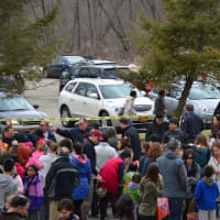 <p>A large crowd is pictured at the Chappaqua Fire Department&#x27;s Easter Egg hunt.</p>