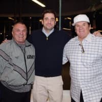 <p>Left to right: Rudy Ruettiger, Nat Mundy of Grand Prix New York and Pete Rose at the Quinn for the Win fundraiser at Grand Prix New York.</p>