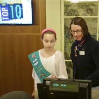 <p>Girl Scout Annelise Bentley learns about working at the museum, with Director of Education Christine Jewell.</p>