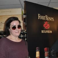 <p>Cassandra Sawyer enjoying some Four Roses Bourbon. </p>