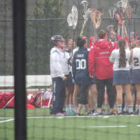 <p>Eastchester High School girls lacrosse team celebrates.</p>