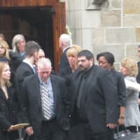 <p>David Carr (center) after his daughter Lacey&#x27;s funeral.</p>