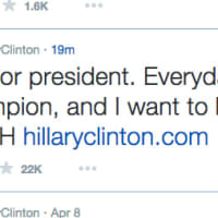 <p>A tweet announcing Hillary Clinton&#x27;s candidacy followed the release of the video.</p>