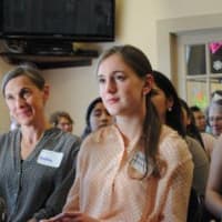 <p>Chappaqua&#x27;s Margot Putnam, who attends Horace Greeley High School (shown with her mother) and volunteers at the Learning Links after school program at Mount Kisco Elementary School.</p>