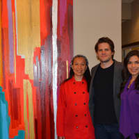 <p>From left: Nisa Lee of Nisa Lee Events, with Ryan Piers Williams and America Ferrera.</p>
