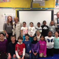 <p>Jessica Chaapel, (back row, far left) a third-grade teacher at Davenport Ridge Elementary School was named Stamford Public Schools Teacher of the Year.</p>