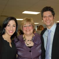 <p>Joy Varley, center, with alumni Lauryn Ciardullo, who played Diana, and Tom Kitt, composer of Next to Normal.</p>