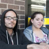 <p>Heather Batista and Matthew Torres talk about Bruce Jenner&#x27;s upcoming 20/20 interview at the White Plains bus transit center. </p>