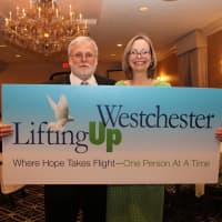 <p>Executive Director Paul Anderson-Winchell and Eastchester resident, board member and honoree, Helen Hamlyn Wasilewicz.</p>