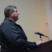 <p>John Bodie speaks at the Mount Kisco Village Board meeting.</p>