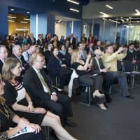 <p>A full house listens to comments at Thursday&#x27;s Grand Reopening of the Kessel Center. </p>