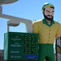 <p>The statue by an Elmsford gas station, which several have named after Paul Bunyan. </p>