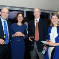 <p>From left, Dr. David Berck, a past volunteer, and his wife, Dr. Iris Wertheim, Dr. Warren Bromberg, a past team member, and his wife, Dr. Beth Bromberg, Head of HUFHs Ophthalmology Program.</p>