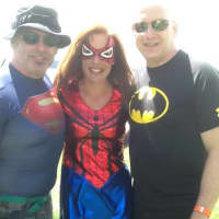 <p>Dressed as Superheroes were Mike Toolan, Kristy Schmitt and Jonathan Kashkin. </p>