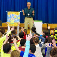 <p>Poet Ted Scheu offered advice to Increase Miller Elementary School second-graders during a recent visit.</p>